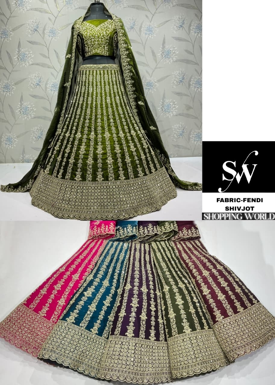 Majestic Dark green Fendi Lehenga