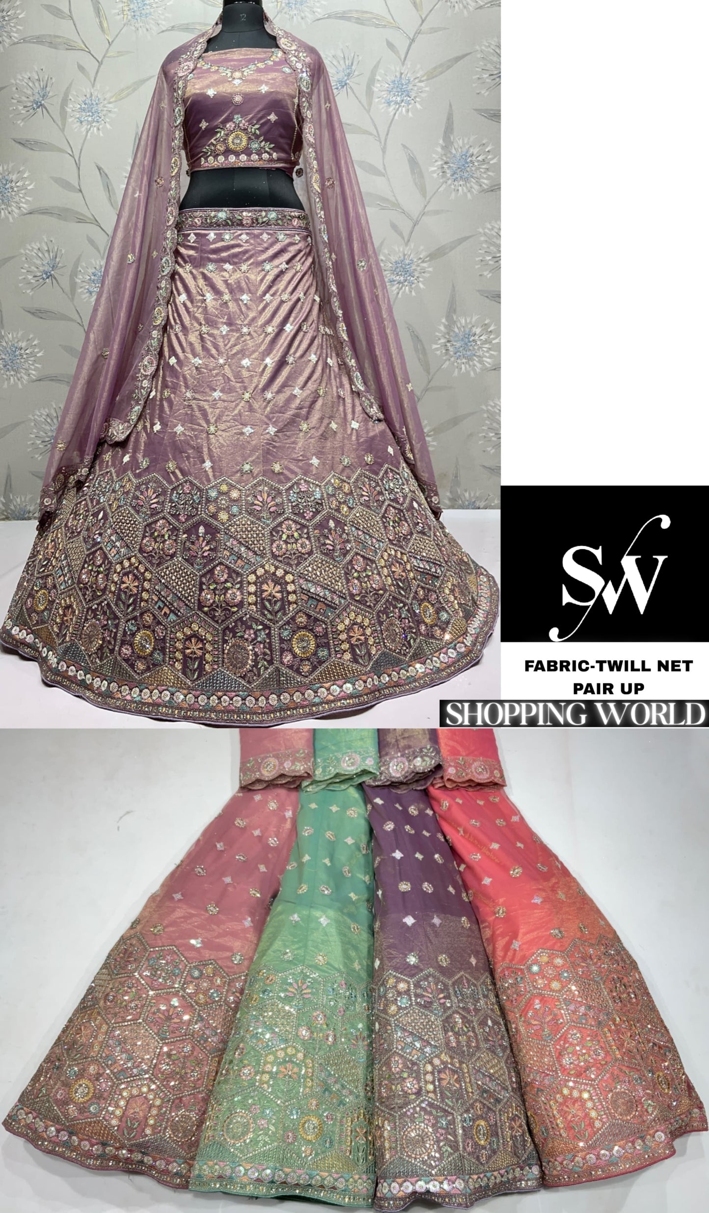 Beautiful pink Twill Net Lehenga