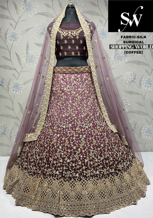 Attractive Firozi Silk Lehenga