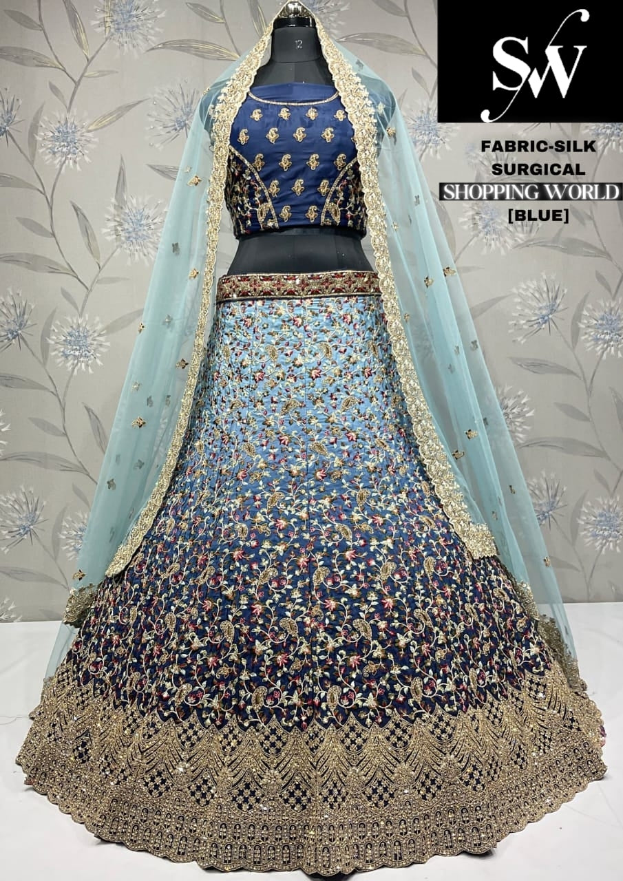 Attractive Firozi Silk Lehenga