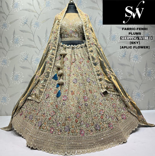 Astonishing mustard pink Fendi Lehenga