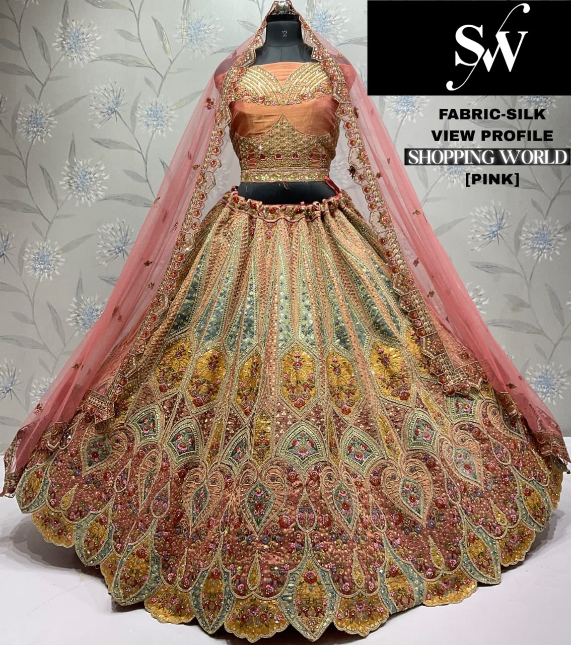 Designer Something different pink Silk Lehenga