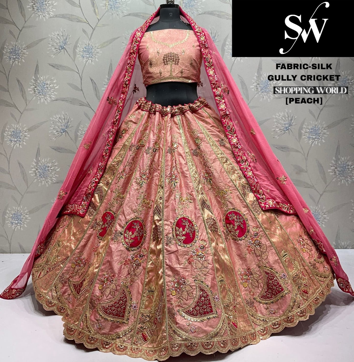 Designer yellow Silk Lehenga