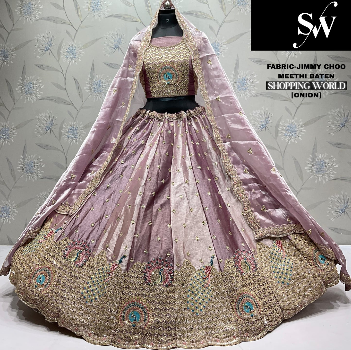 Tremendous Sky blue Jimmy Choo peacock Lehenga