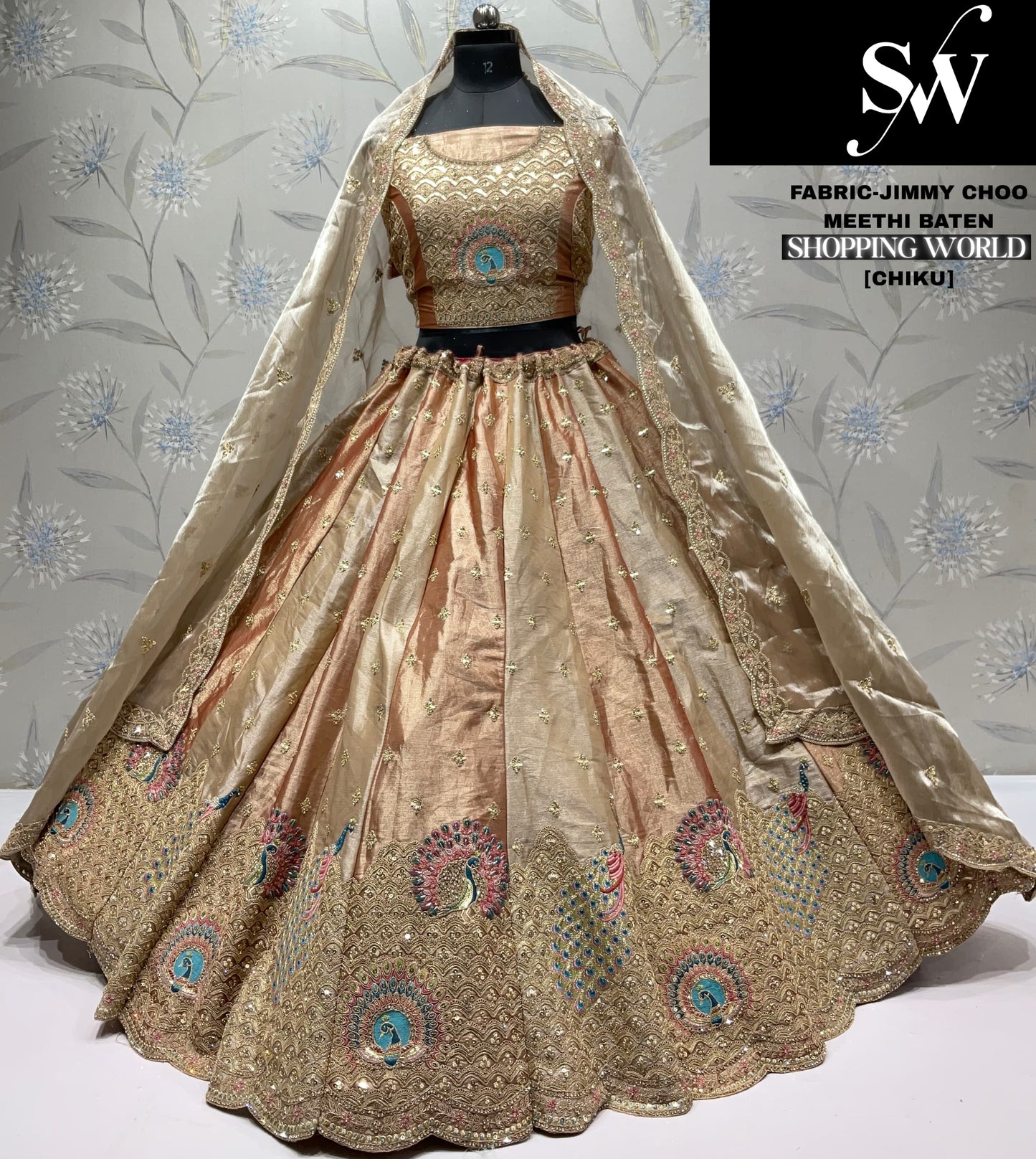 Pretty pink Jimmy Choo peacock Lehenga