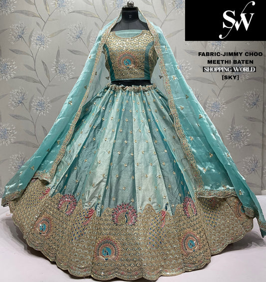 Beautiful onion pink Jimmy Choo peacock Lehenga