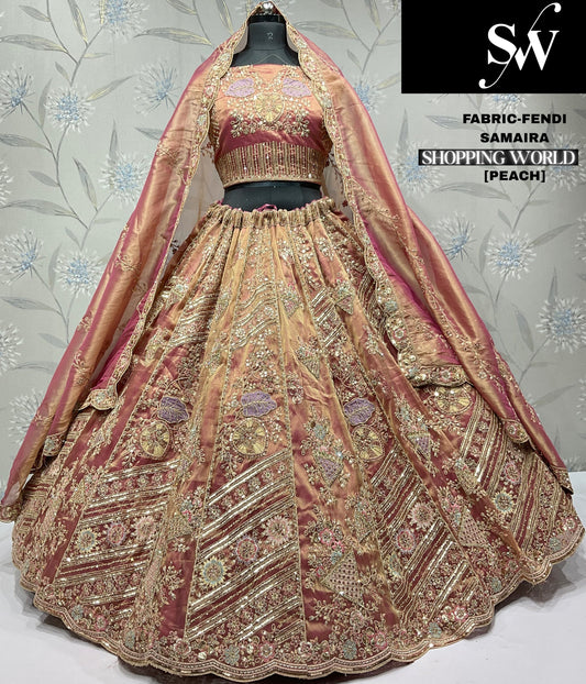 Something different Fendi peach Lehenga