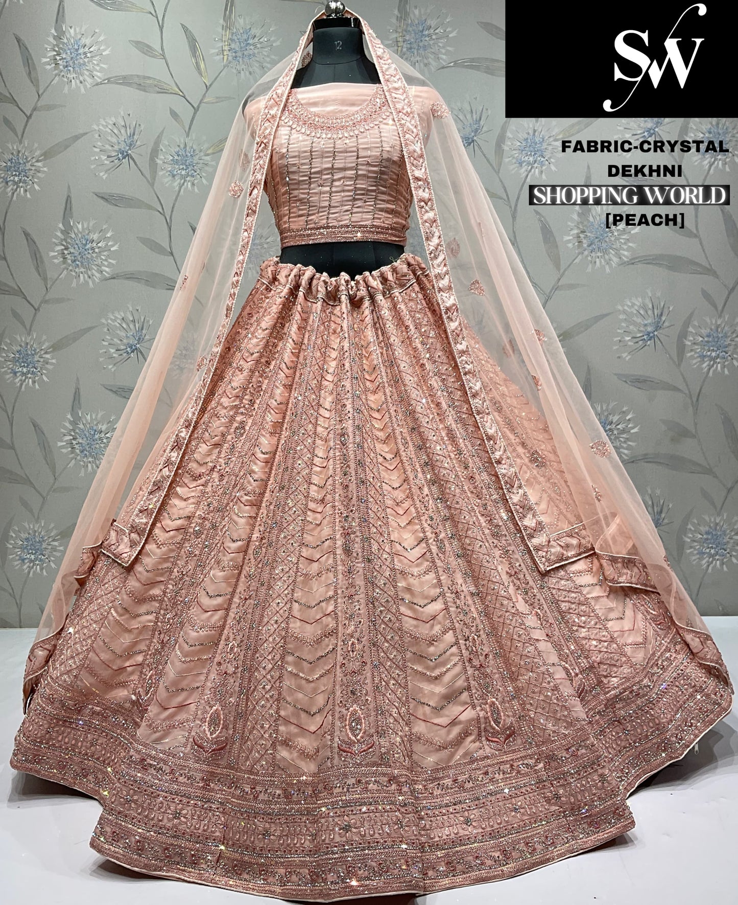 Eye catching white Crystal Lehenga