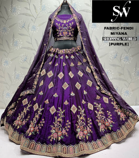 Majestic Rama green Fendi Lehenga