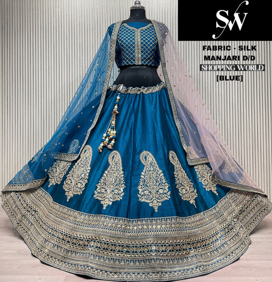 Designer red Silk Lehenga