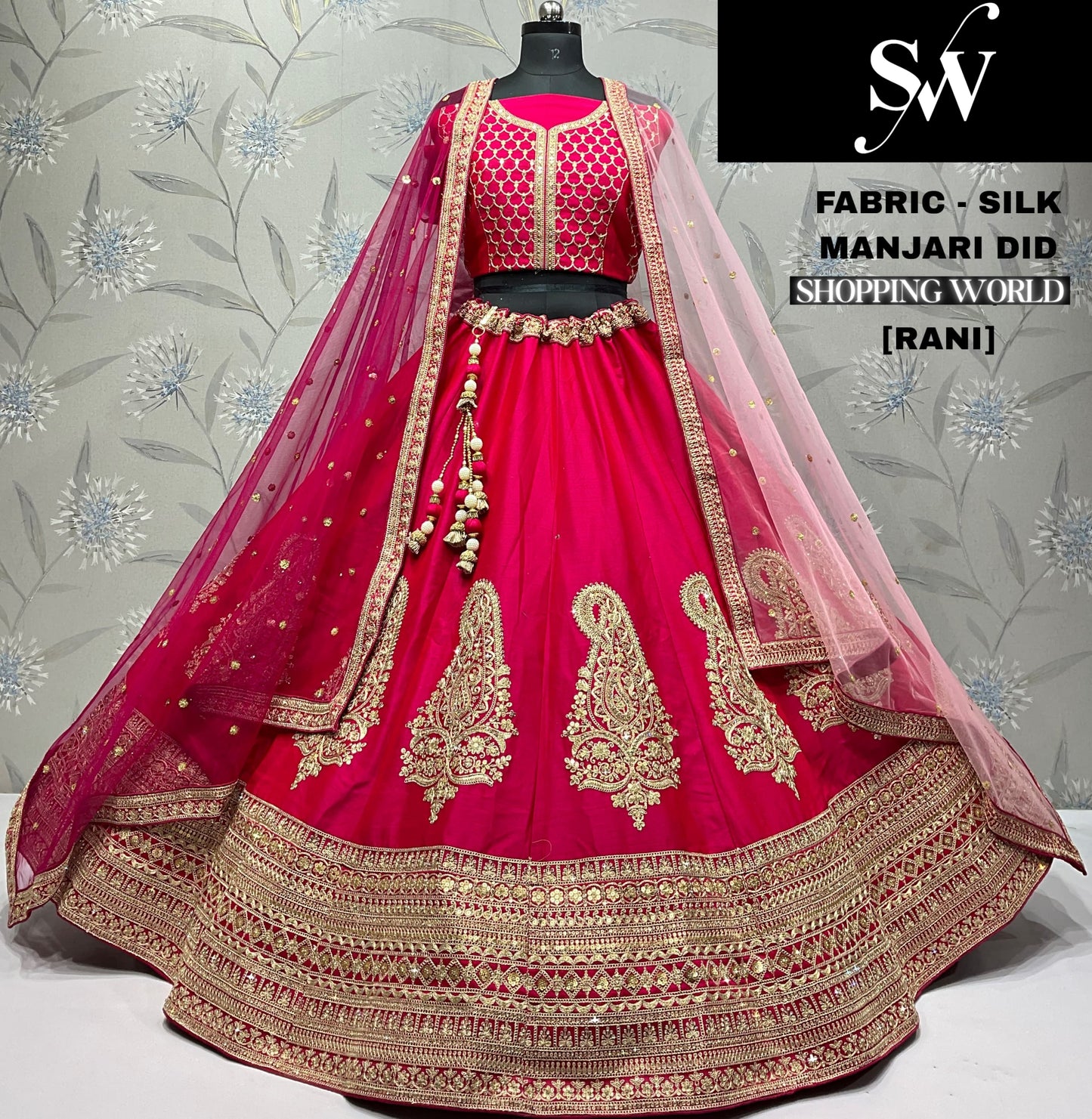 Attractive white Silk Lehenga