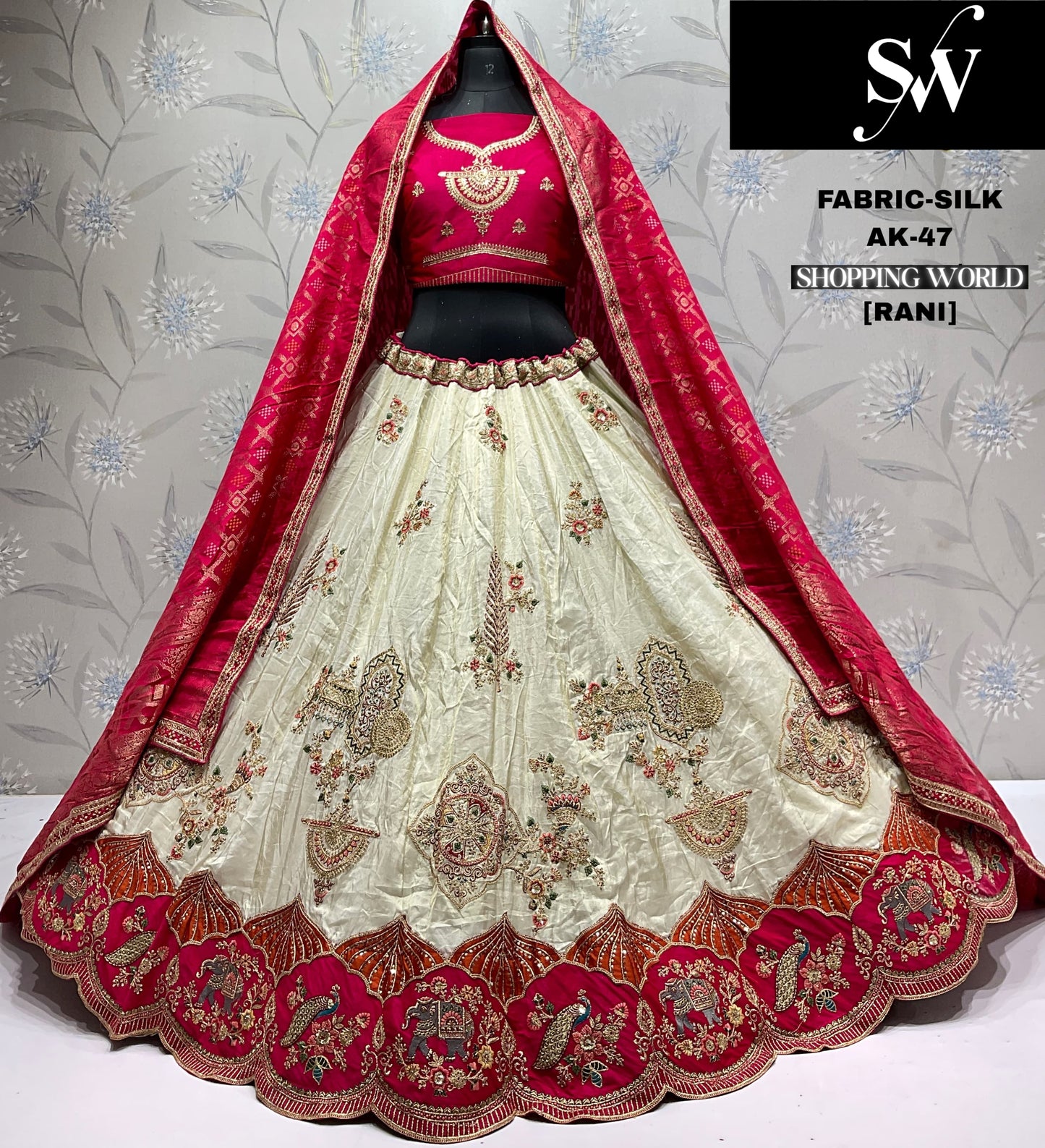 Attractive red Silk Lehenga