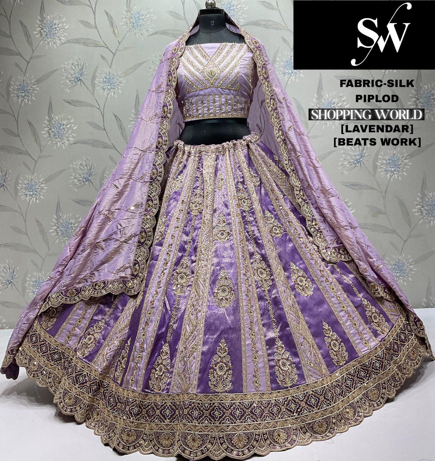 Elegant Lavender Silk Lehenga