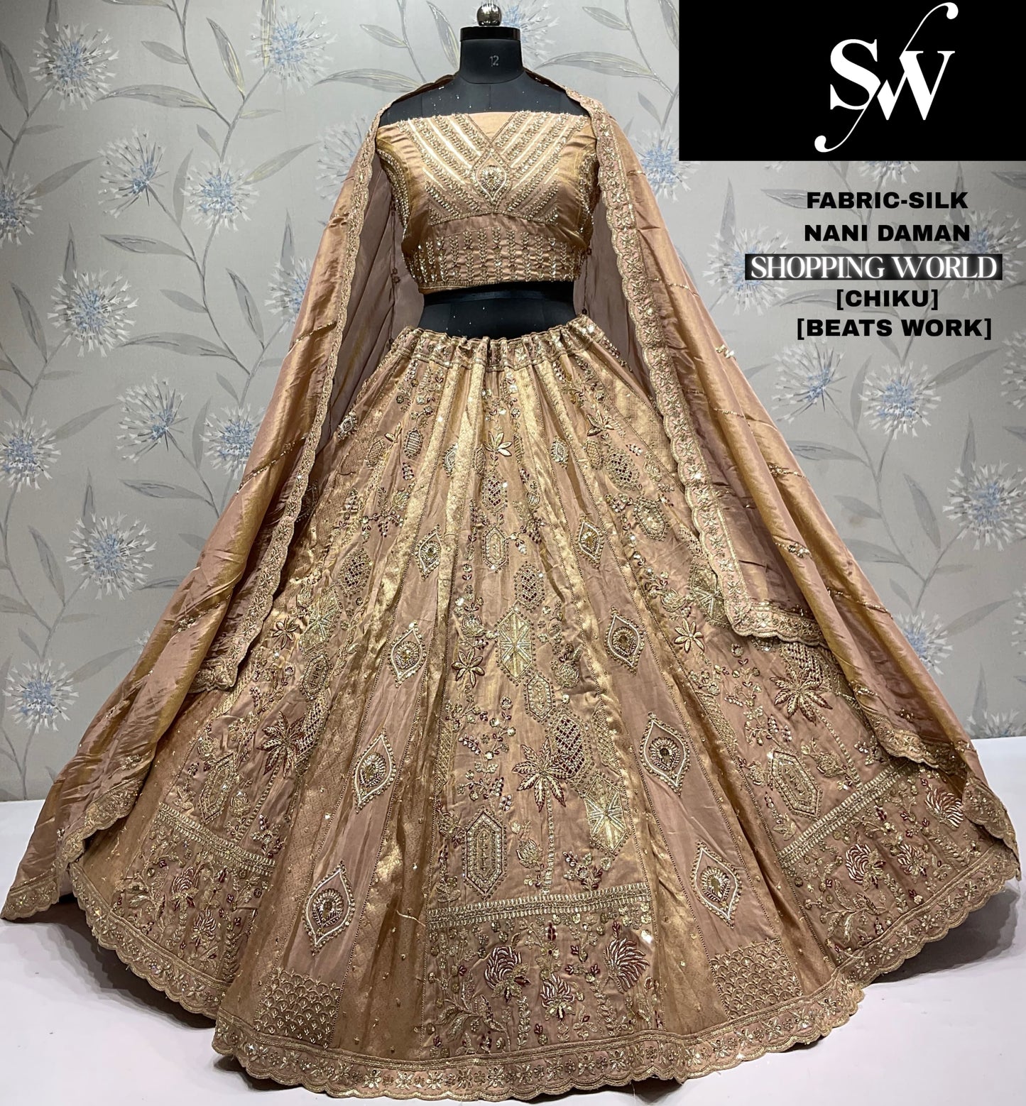 Designer Sky blue Silk Lehenga