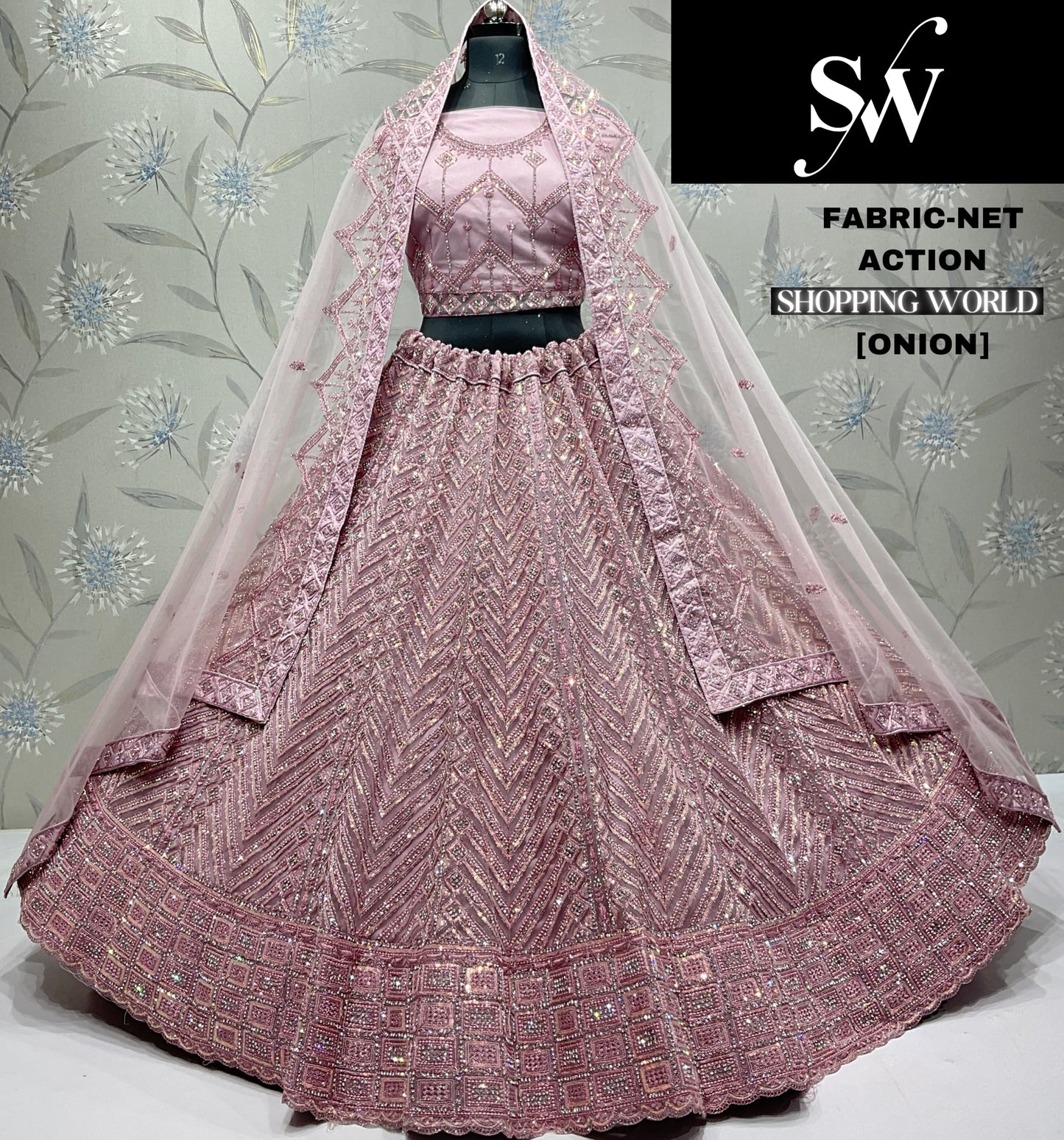 Awesome White Net Lehenga