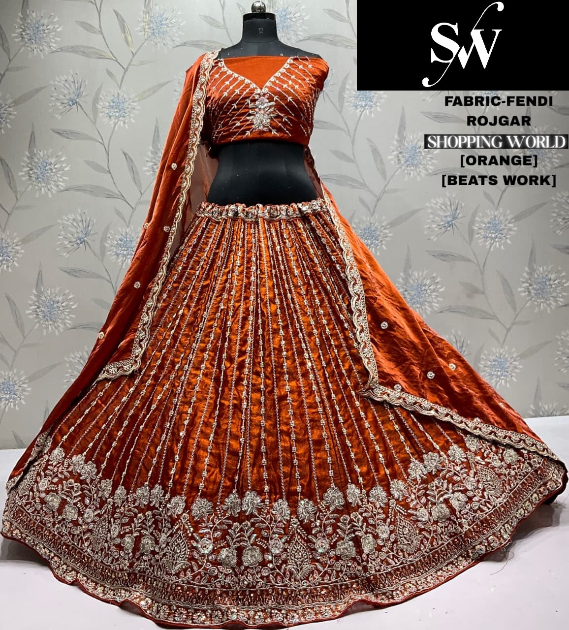 Lavishing orange Fendi Lehenga
