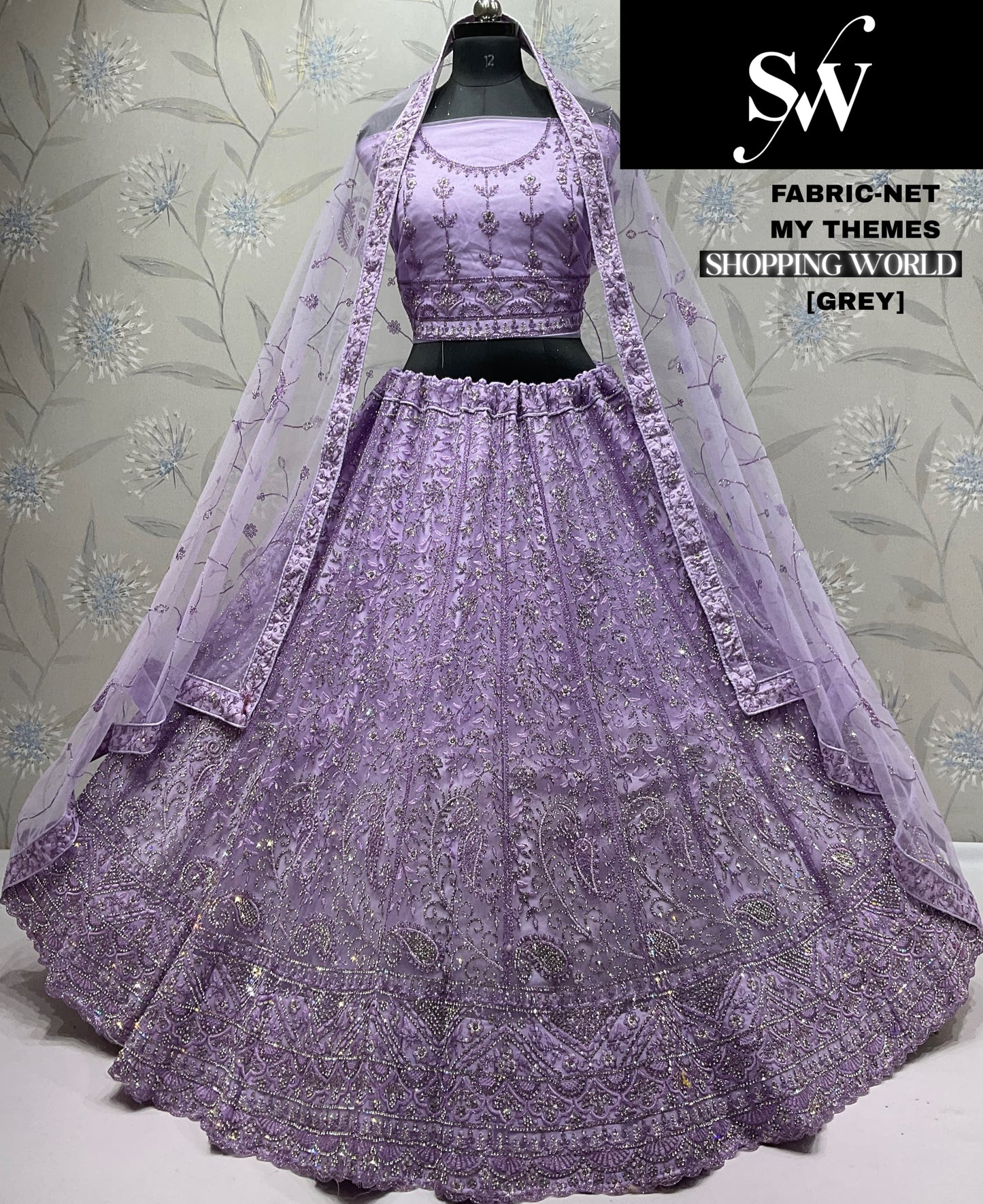 Astonishing Sky blue Net Lehenga