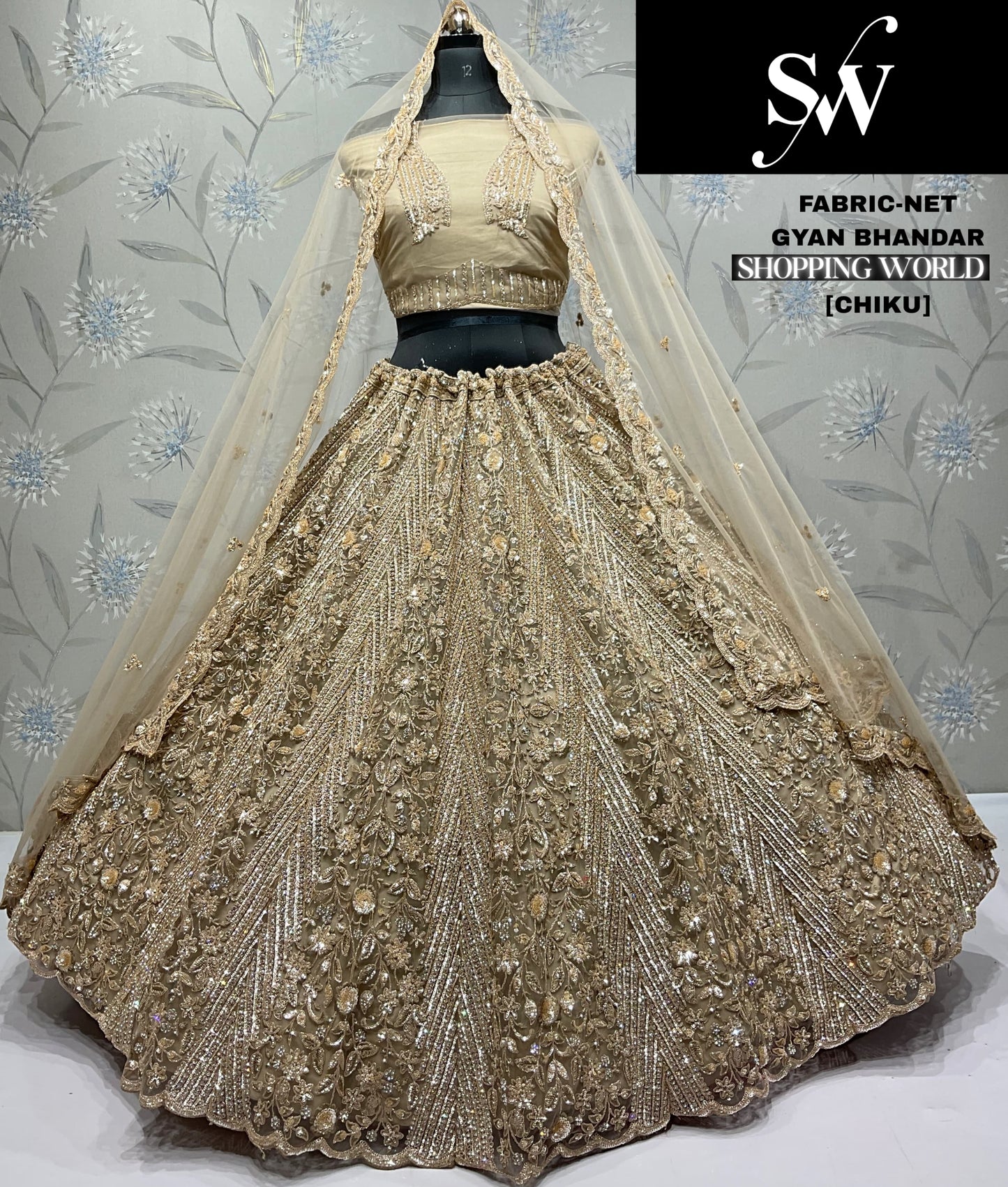 Beautiful Sky blue Net Lehenga