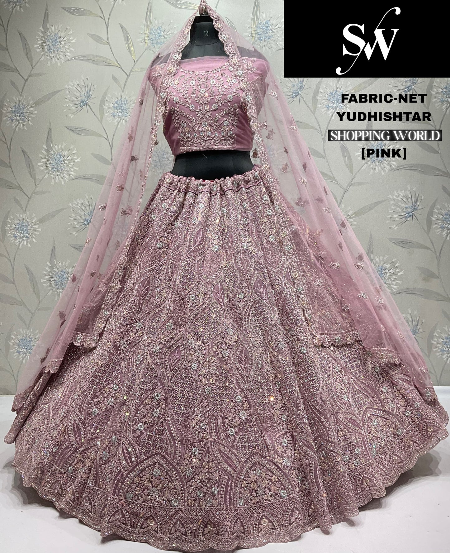 Pretty Lavender Net Lehenga