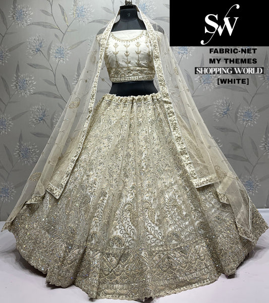Fantastic White Net Lehenga