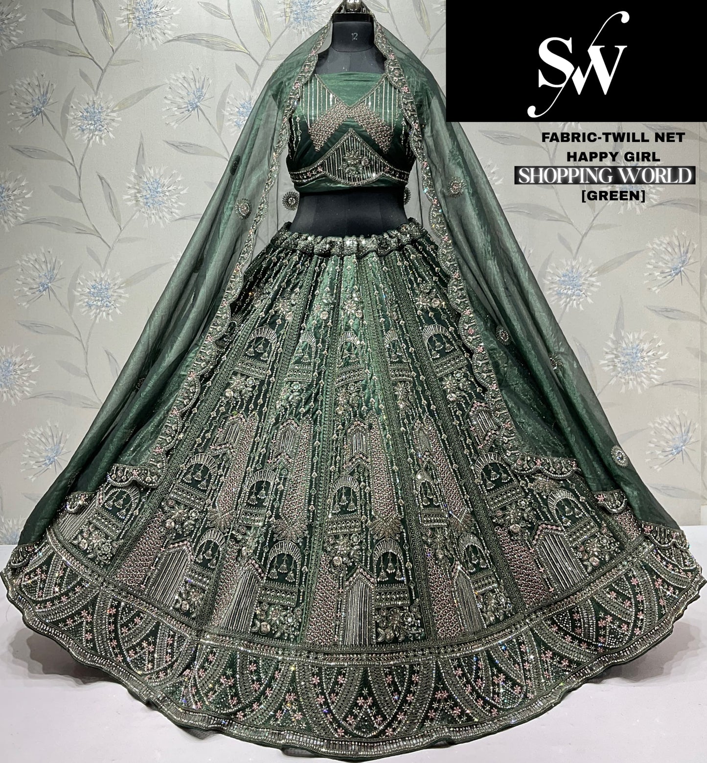 Pleasing blue Twill Net Lehenga