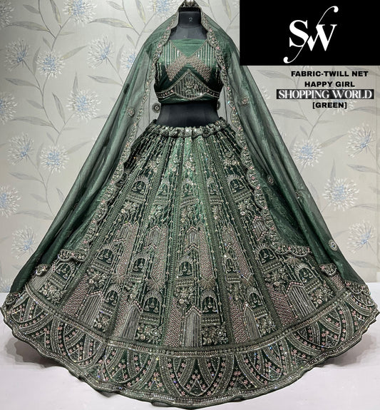 Something different mustard Twill Net Lehenga