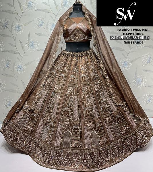 Charming wine Twill Net Lehenga