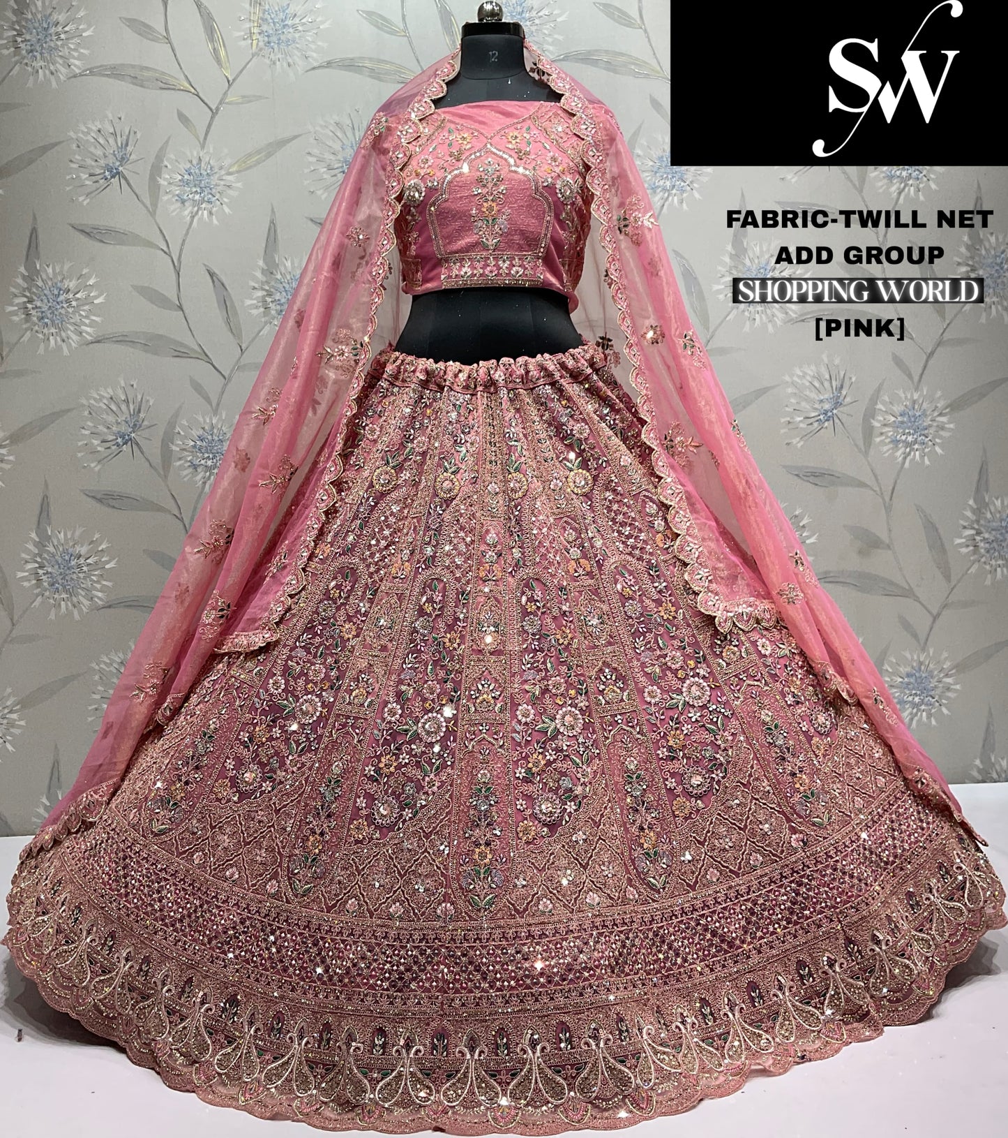 Delightful pink Twill Net Lehenga