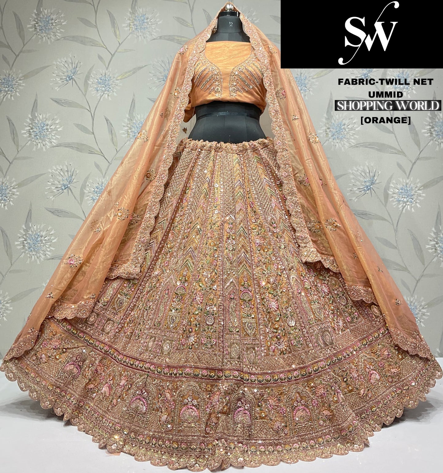 Lavishing Sky green Twill Net Lehenga