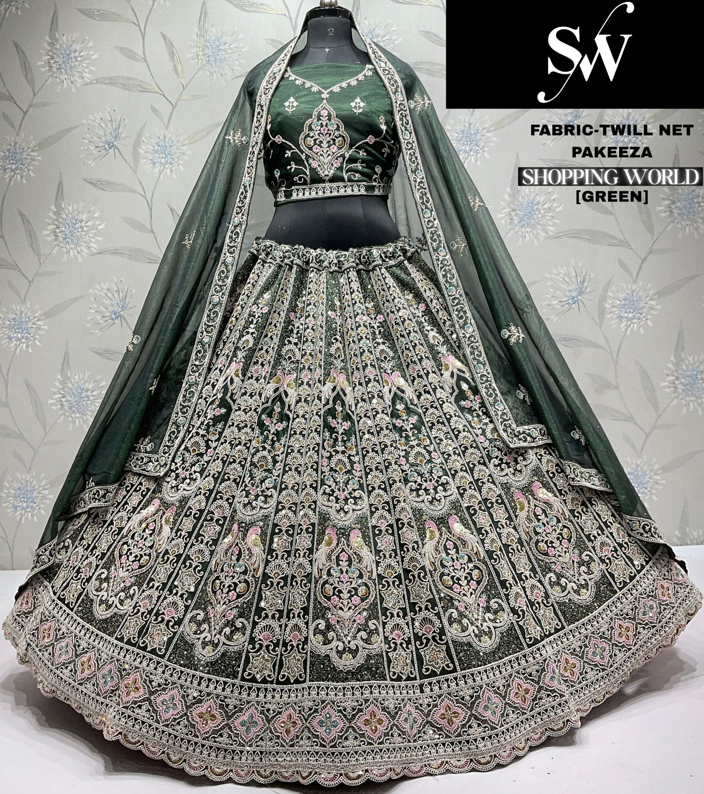Lovely Blue Twill Net Lehenga
