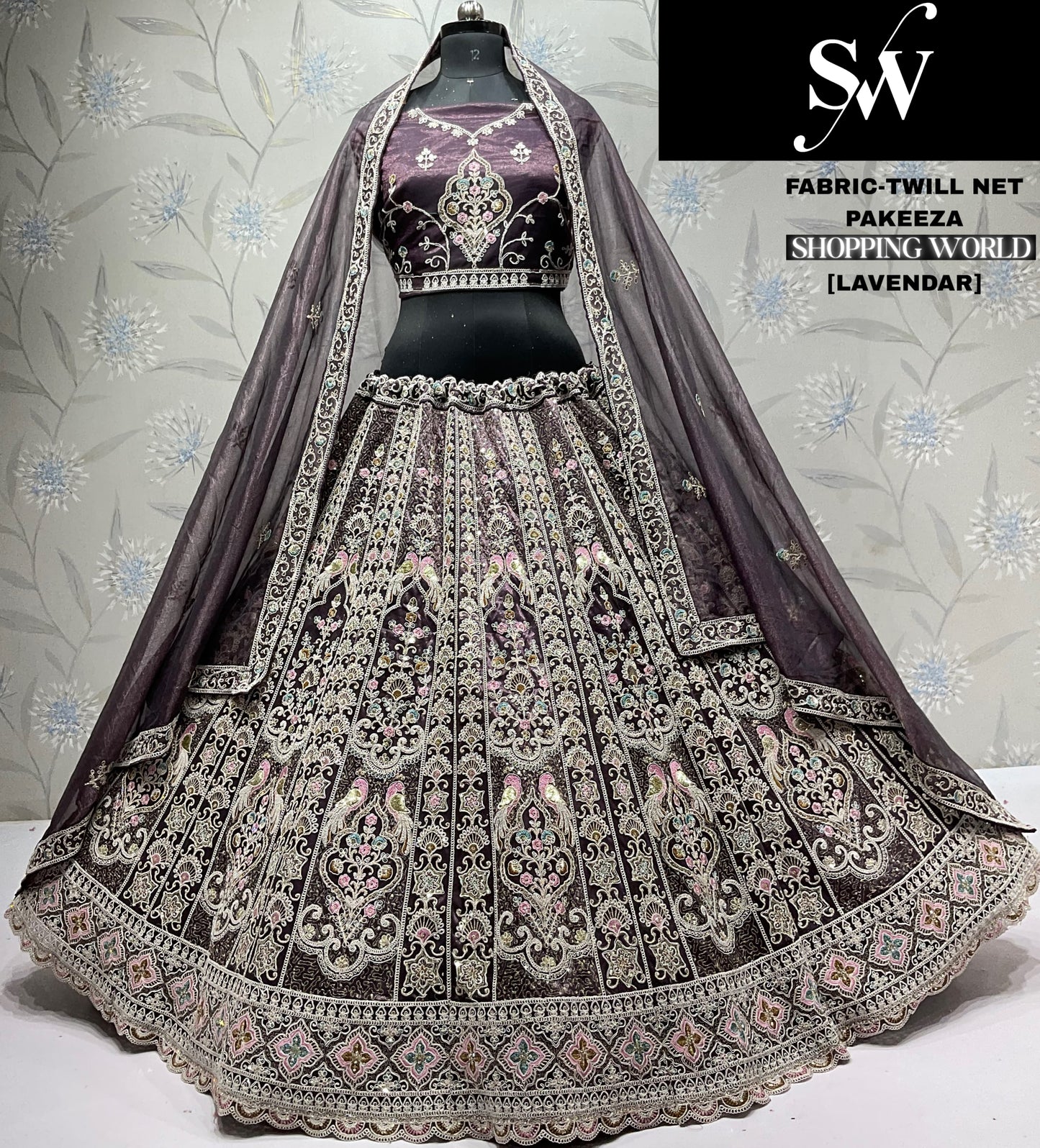 Stunning coffee Twill Net Lehenga