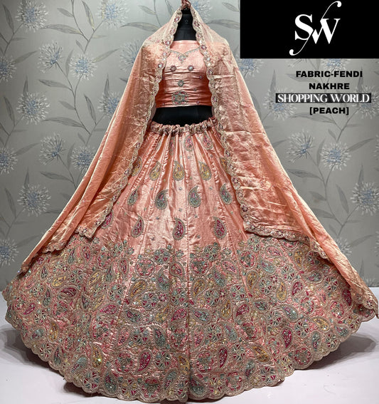 Fabulous peach Fendi Lehenga
