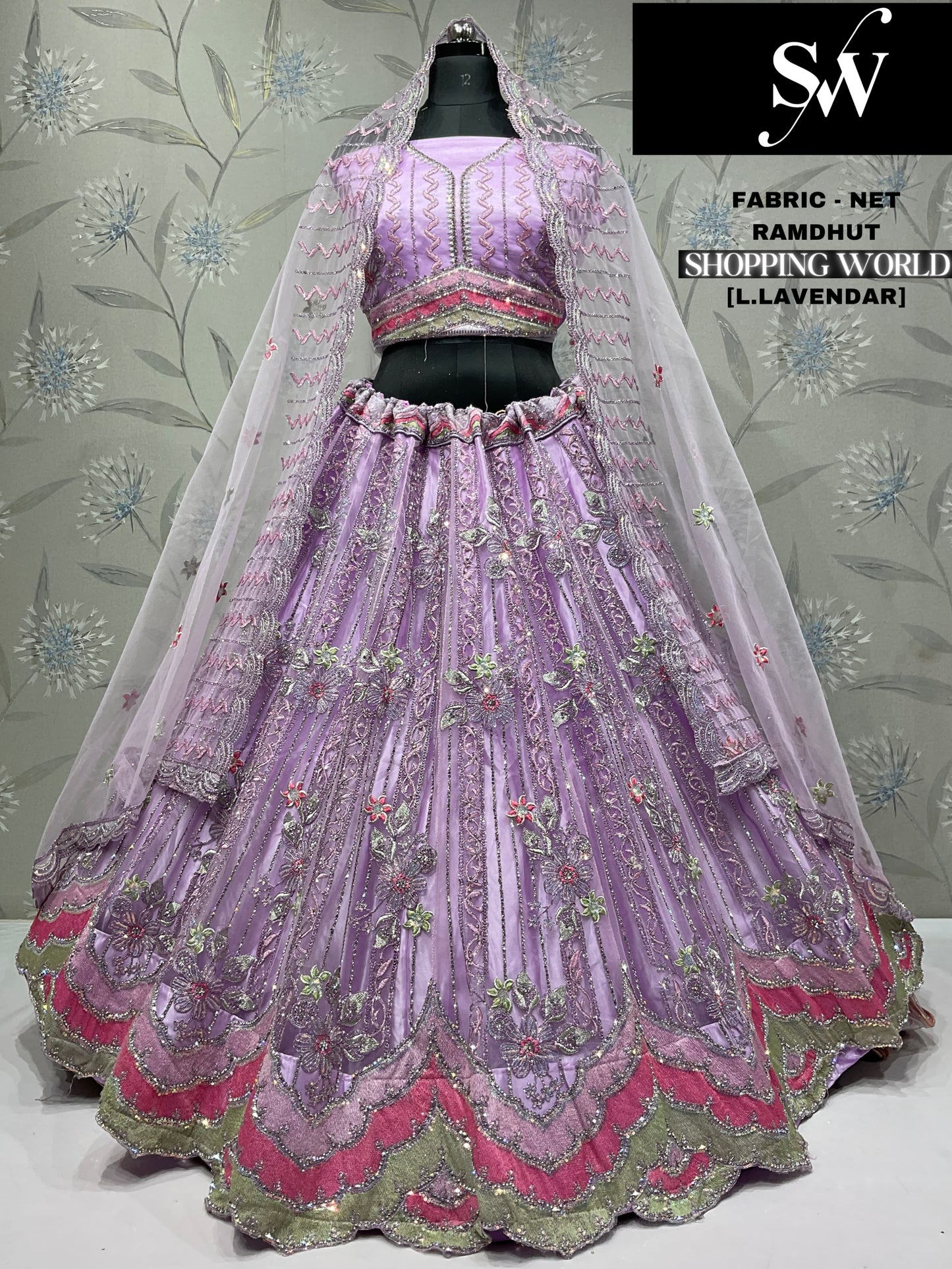 Charming pista green Net Lehenga