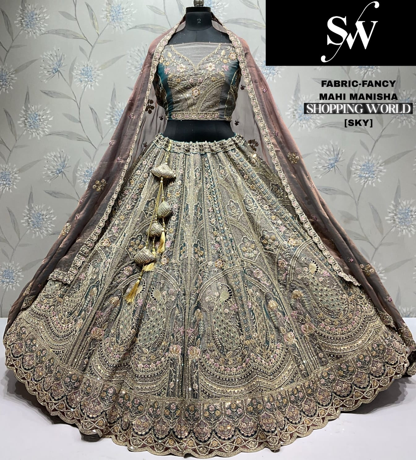 Khoobsurat rust orange peacock Fancy Lehenga