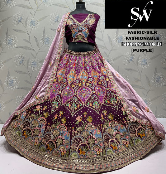Pretty purple Silk Lehenga