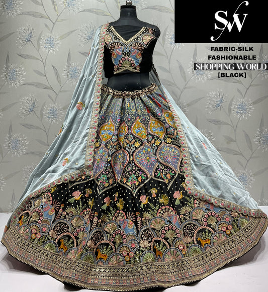 Stunning black Silk Lehenga