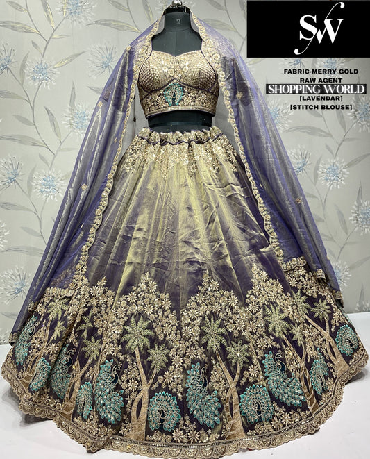 Glamorous Lavender Merry gold Lehenga