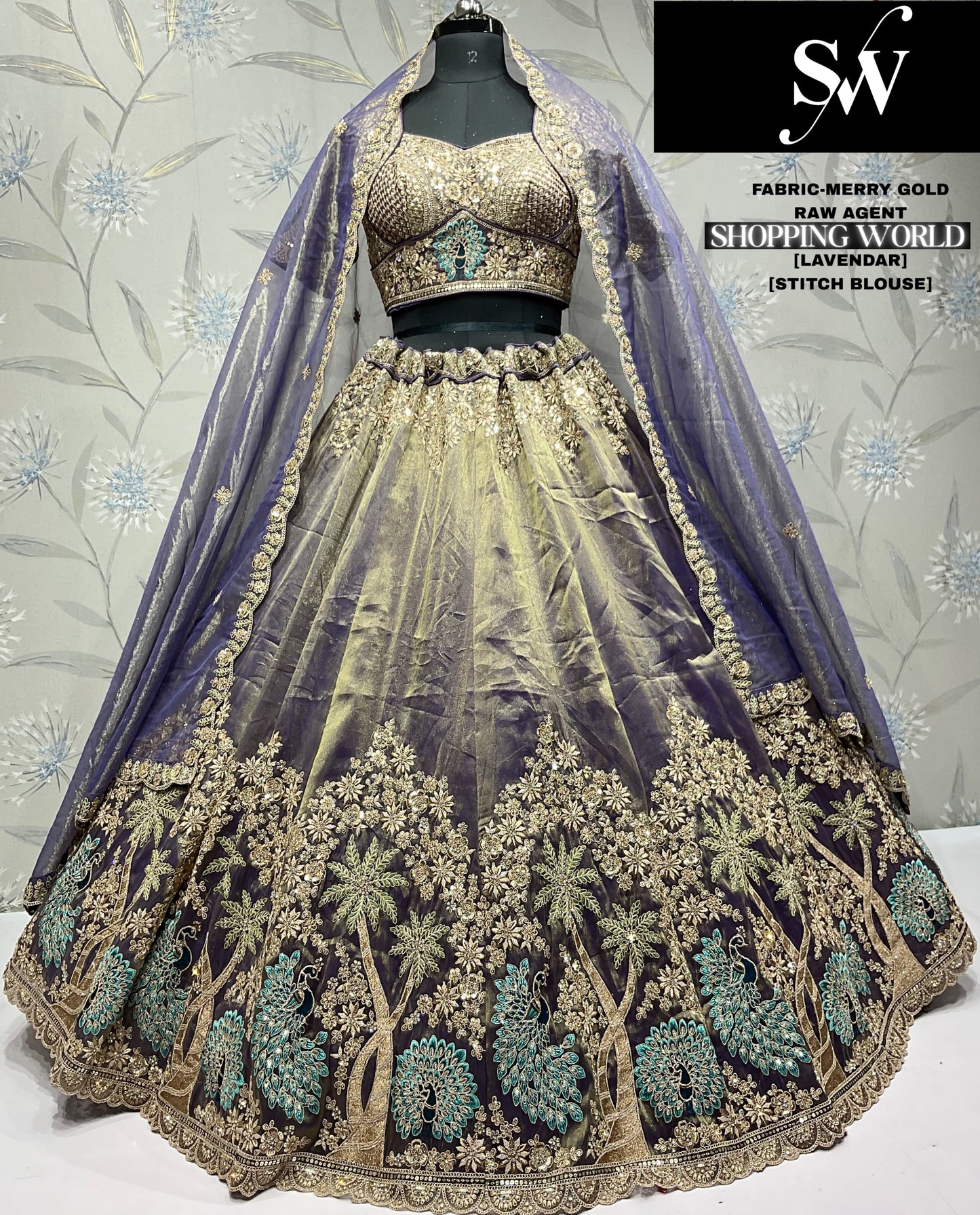Gorgeous Sky green Merry gold Lehenga