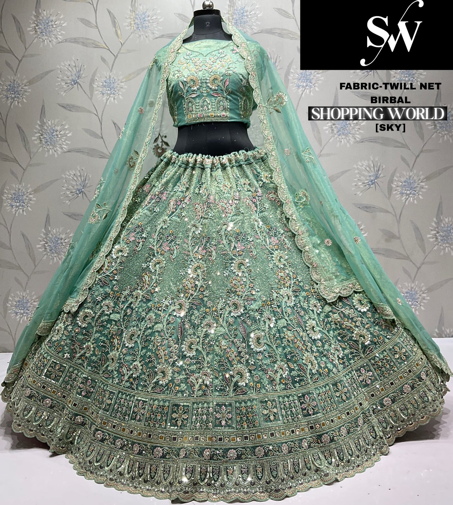 Pleasing Lavender Twill Net Lehenga