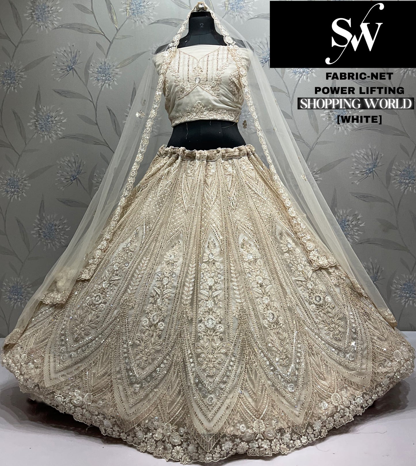 Glamorous Sky blue Net Lehenga