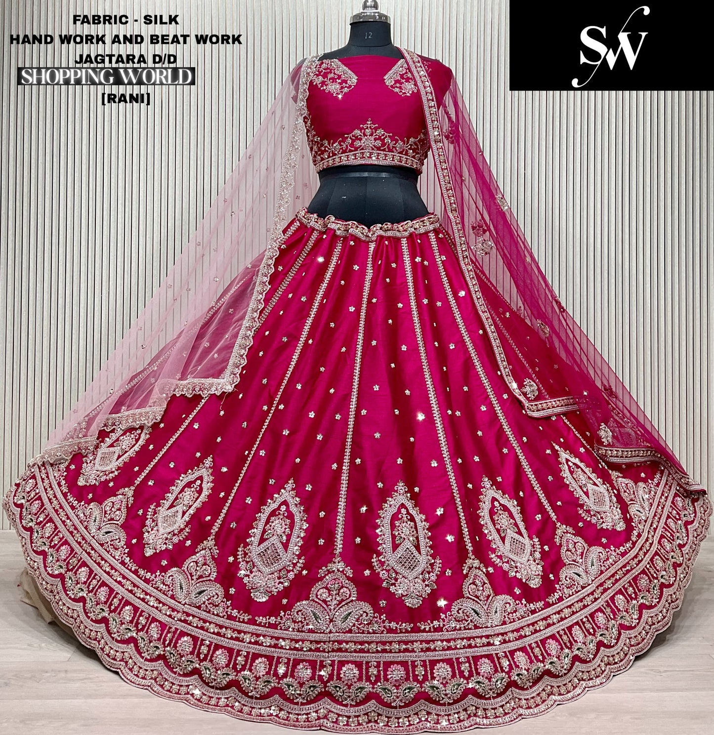 Eye catching red Silk Bridal Lehenga