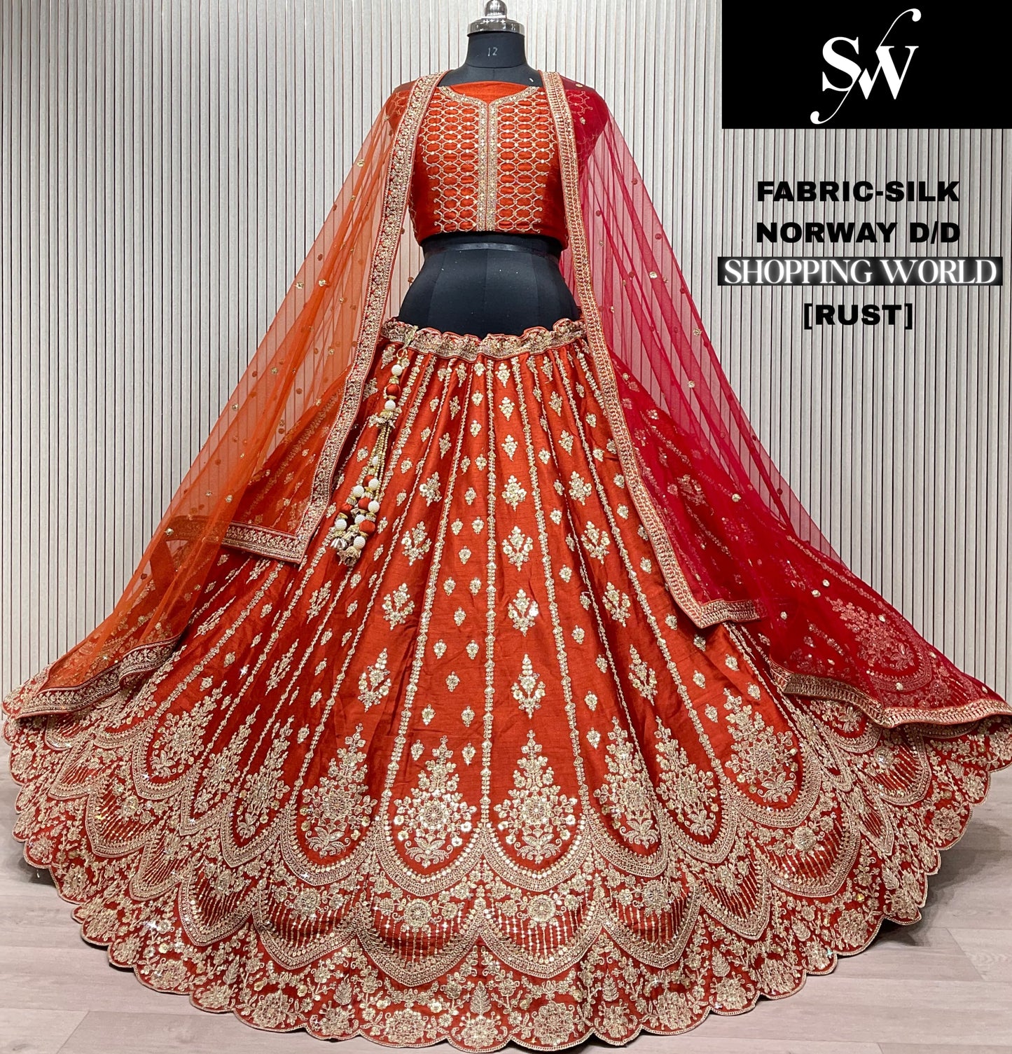 Lovely Rani pink Silk Bridal Lehenga