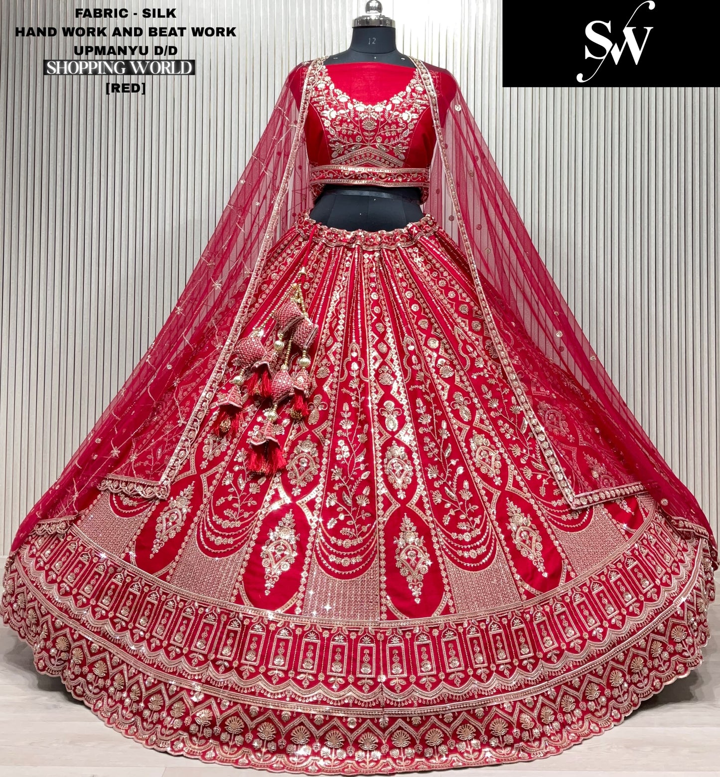 Elegant Rani pink Silk Double Duptta Bridal Lehenga