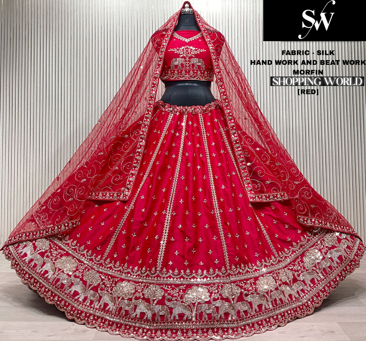Fantastic Rani pink gajraj Silk Double Duptta Bridal Lehenga
