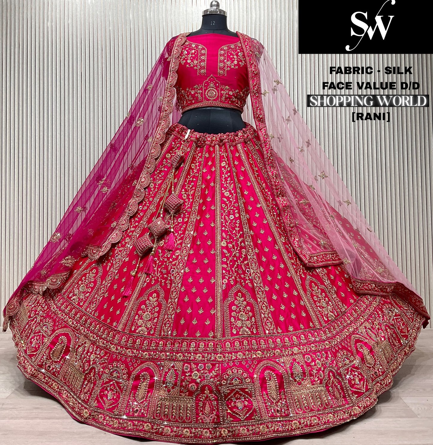 Amazing red Silk Double Duptta Bridal Lehenga