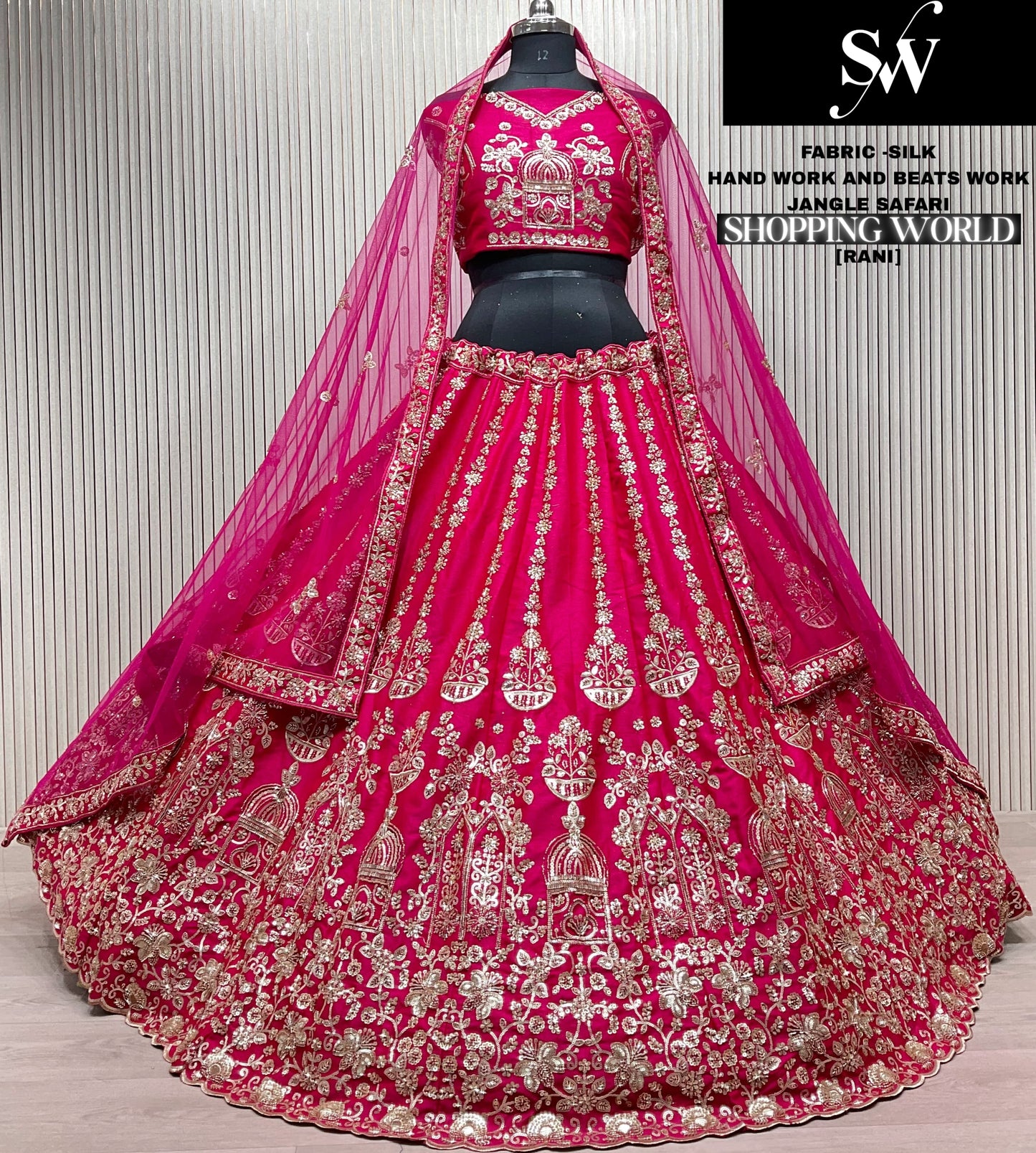 Khoobsurat red Silk Double Duptta Bridal Lehenga