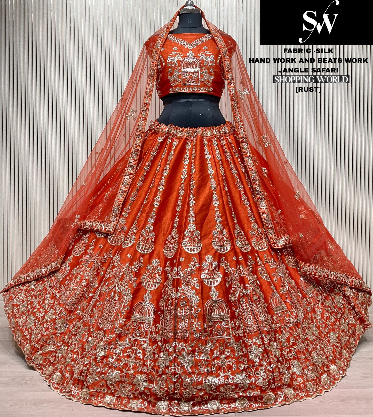 Lovely White Silk Double Duptta Bridal Lehenga