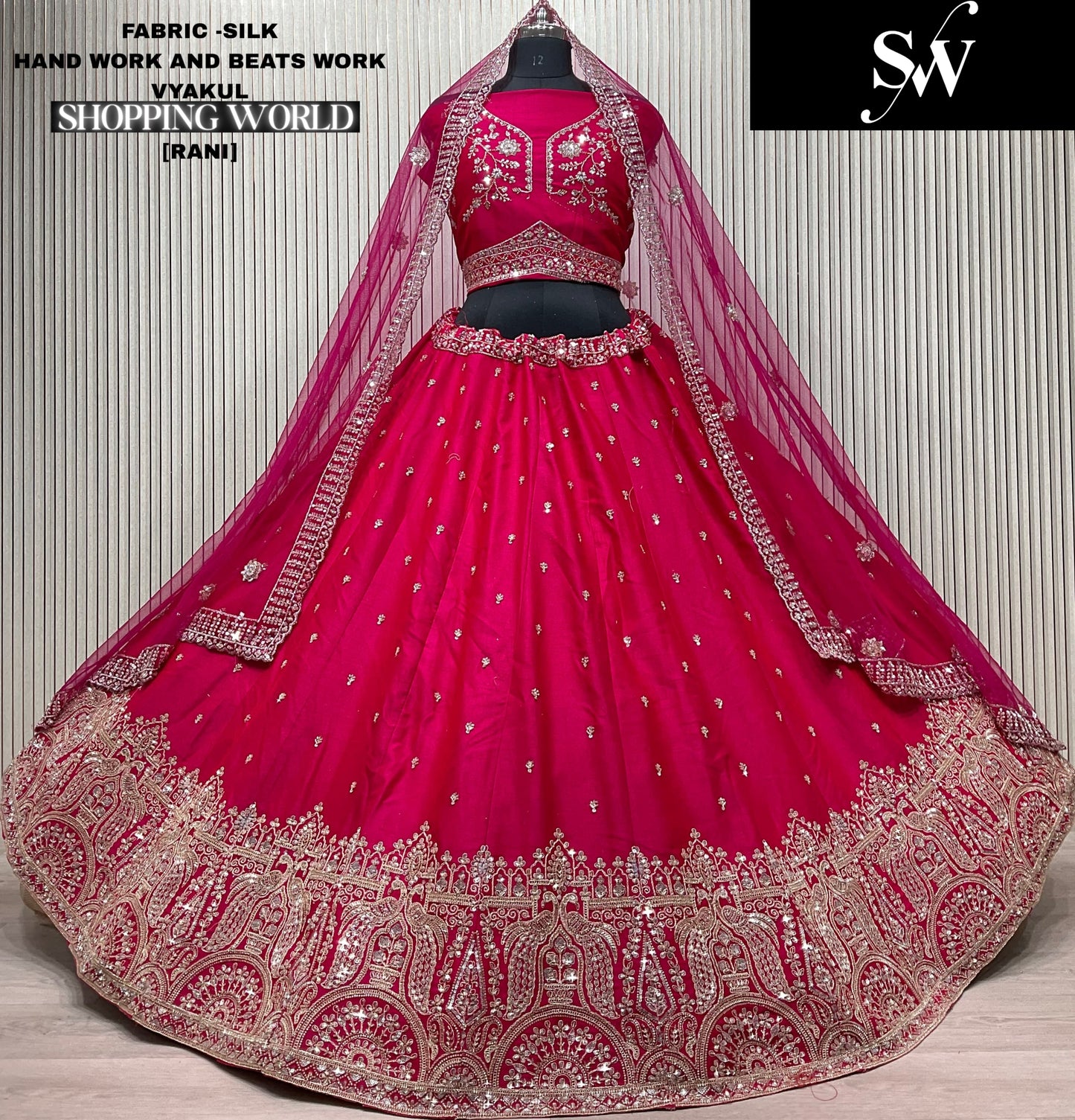 Astonishing red Silk Double Duptta Bridal Lehenga
