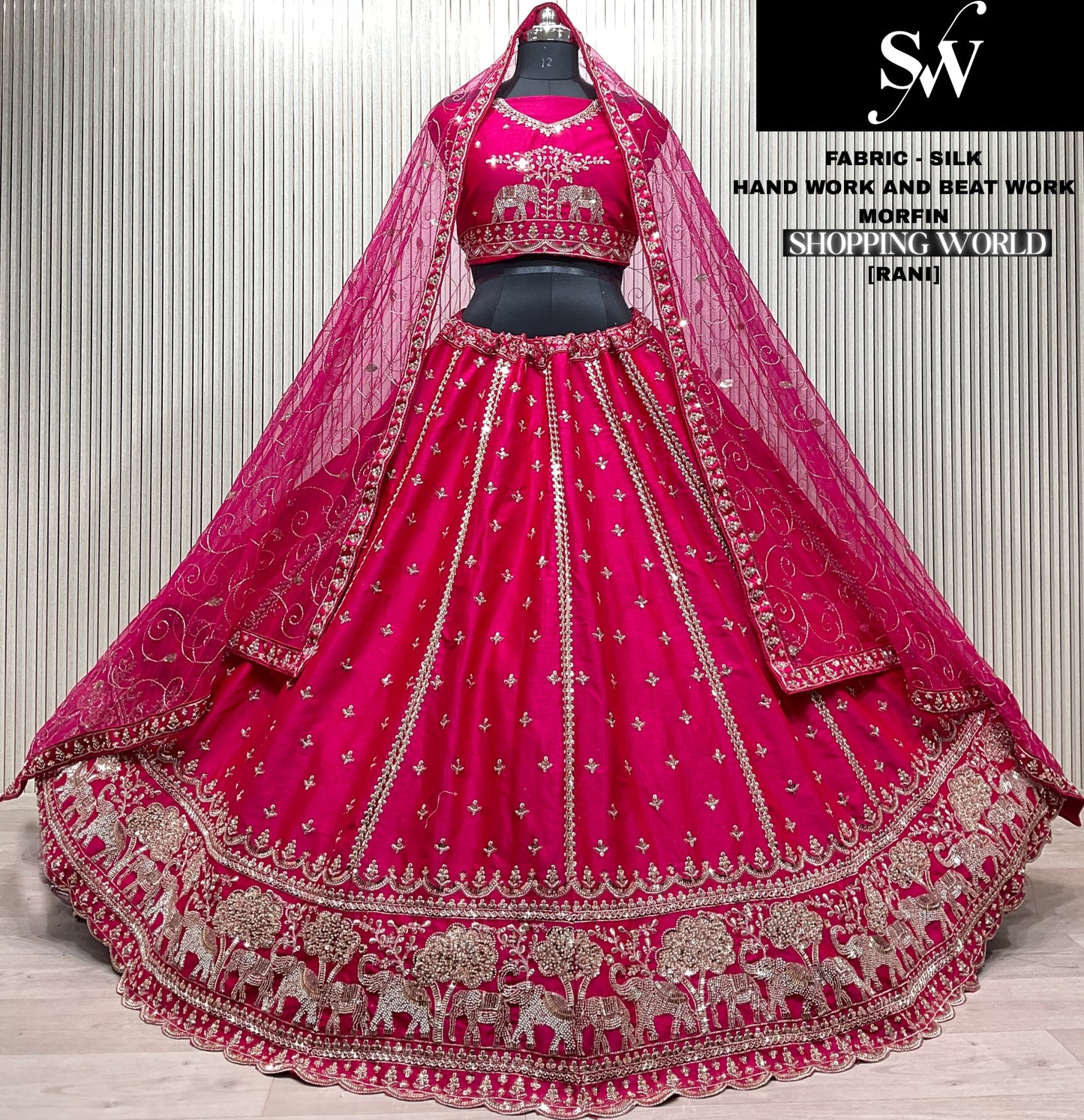 Fabulous White gajraj Silk Double Duptta Bridal Lehenga