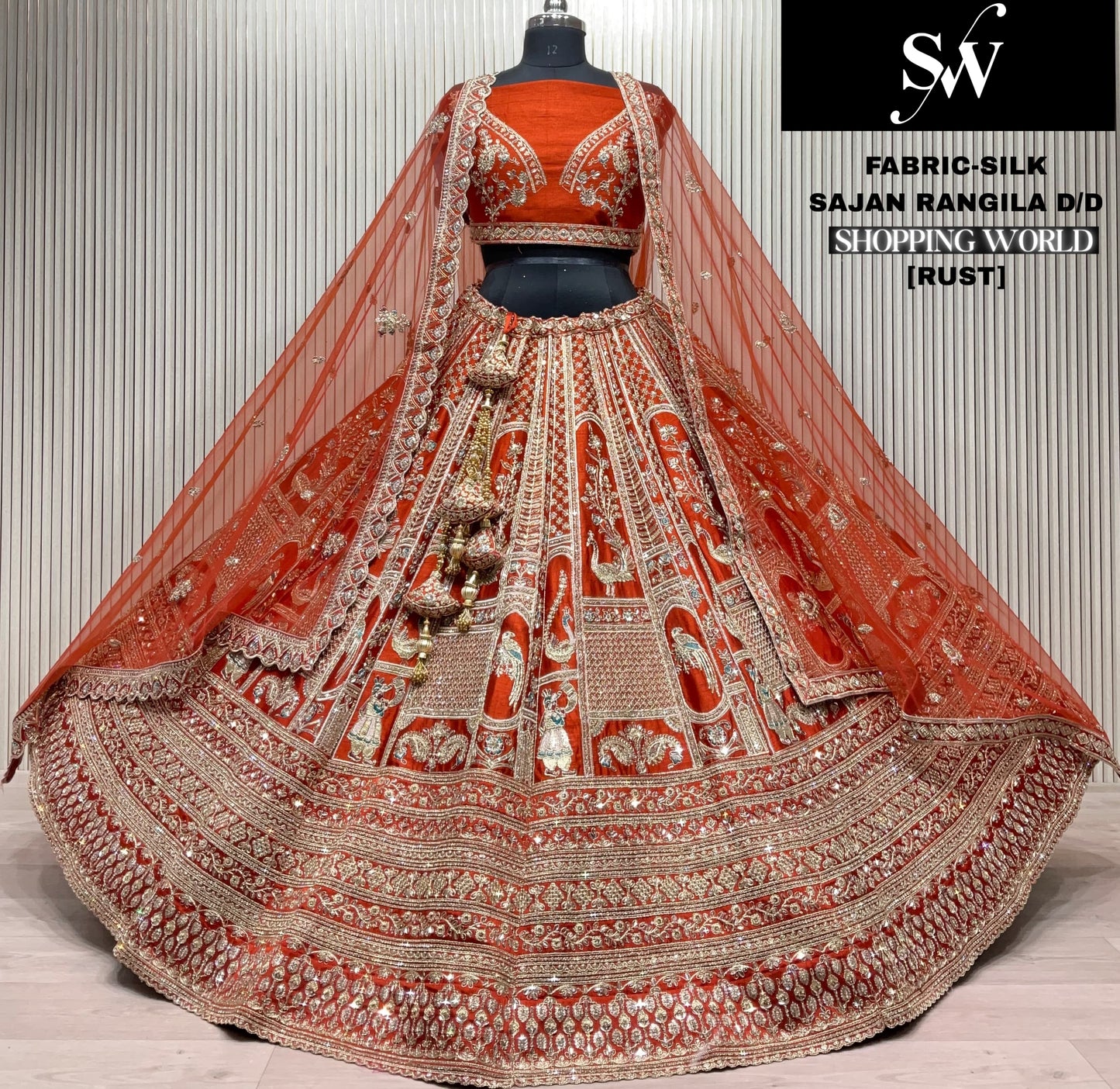 Fantastic Rani pink peacock Silk Bridal Lehenga